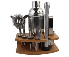 Barzubehör Cocktail Shaker Bar Tools Barkeeper-Kit mit Bambusständer Edelstahl-Bar-Set Premium-Barkeeper-Tool Perfekt für Home Travelling Outdoor-Partys
