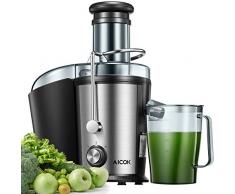 Entsafter Gemüse und Obst, AICOK 75MM Einfüllöffnung 800W Zentrifugal Entsafter, mit Anti-Tropf-Funktion und Überhitzungsschutz inkl, Geräuschloser Motor, BPA-Frei, Rutschfeste Füße