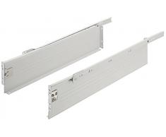 Gedotec Schubkasten-System Küchen-Schrank Schubladen-Schiene Teilauszug Schubladen-Box Metall | Nennlänge: 400 mm | Tragkraft 25 kg | Höhe 118 mm | 1 Paar - Auszüge Set weiß für Holz-Schubkästen