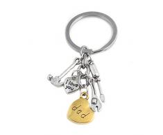 Ruixia Schlüsselanhänger mit Aufschrift „I Love You“, Mutter-/Vatertag, tolles Geschenk für Papa Mama, Schlüsselanhänger, Reparaturwerkzeuge/Küchenwerkzeuge/Schraubenschlüssel Dad