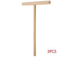 Luckiests 3pcs Holz Spreader-Stock-T-Form Non Stick Pfannkuchen Griddle Batter Spreader Crepe Maker