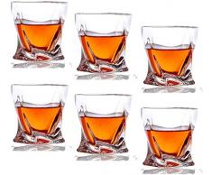 Lawei 6 Stück Whiskeygläser Whiskybecher Whisky Gläser Geschenkset Kristallgläser Whiskygläser für Bourbon Scotch Vodka Likör, 300ml