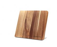 Hanseküche Messerhalter magnetisch – Magnetischer Messerblock aus Akazienholz, hochwertiges Messerbrett mit Magnet, Magnet-Messerhalter zum Aufbewahren von Messern unbestückt