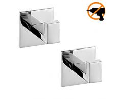 Celbon 2PC Handtuchhaken ohne Bohren,Kleiderhaken Selbstklebend Bademantelhaken 304 SUS Edelstahl für Bad Und Chrom-Finish