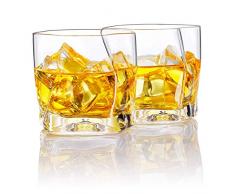Homii Whisky Gläser, Whiskeygläser aus Kristall Set Geschenk, 2-teiliges,300ml