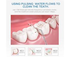 Turewell Professionelle Munddusche, großer Wassertank mit einem Fassungsvermögen von 600 ml, verschiedene Aufsätze, 10 Wasserdruckstufen, FDA-Zertifizierung