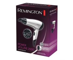 Remington Ionen-Haartrockner Power Volume D3015, 2000 Watt, kompaktes Design, Eco-Einstellung, Stylingdüse, Diffusor, weiß/schwarz
