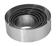 Lukis 6 Stück Edelstahl Dessertring Tortenring Backformen Rund Kuchenring Silber