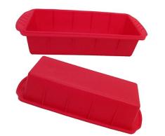 GMMH Original Silikonbackform Kastenform Backform Kuchenform Brotbackform Königskuchenform (rot)