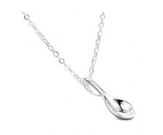 Helen de Lete Innovativer Liebes Herz Löffel 925 Sterling Silber Halsband Halskette