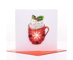 3D Weihnachtskarten, handgemachte Quilling Karte, Weihnachtsbecher
