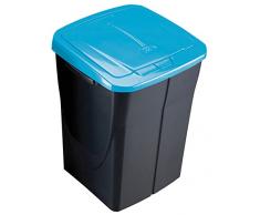 Mondex pls8087 – 19 Roll Top-Abfalleimer Mülltrennung Küche mit Deckel Kunststoff 36 x 36,5 x 51 cm 45 l, Kunststoff, Bleu tropic, 45 L