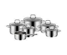 WMF Astoria Topfset 6-teilig, Cromargan Edelstahl poliert, Töpfe mit Glasdeckel, Induktionstöpfe, Topf Induktion, unbeschichtet