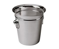 axentia Champagnerkühler matt-glänzend in Silber, Sektkühler aus Edelstahl, Weinkühler mit praktischen Griffen und Abgießrand, Maße: ca. Ø 22 x H 20,5 cm