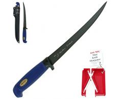 Marttiini Martef Filetiermesser 30,6cm, beschichtet, extrem scharf & flexibel + LANSKY Crock Stick Messerschärfer/Filleting Knife & Sharpener Combo