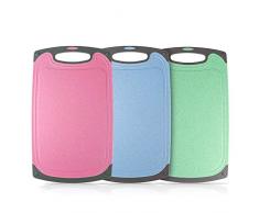 AcserGery Schneidebrett Antibakteriell und rutschfest Plastik Schneidebrett (3PCS)