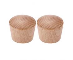 TOPBATHY M6 Topfdeckel Knopf Universal Küche Kochgeschirr Topf Kessel Deckel Holz Ersatzknöpfe Abdeckung Pfanne Deckel Haltegriffe (2 Stück Helle Farbe)