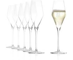 Stölzle Lausitz Champagnergläser Quatrophil 292ml, 6er Set Champagner Glas, wie mundgeblasen, spülmaschinenfest, hochwertige Qualität