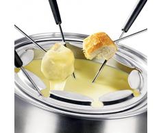 Princess 172665 elektrisches Edelstahl-Fondue mit 6 Soßenschälchen und 8 Fonduegabeln