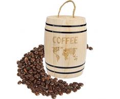 Kaffeedose Luftdicht mit Deckel Holz Kaffeebohnen luftdichter Behälter für Kaffeebohnen Kaffeepulver Tee Kakao Nahrungsmittel, 17.5 x 11.5 cm