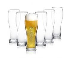 MamboCat 6tlg. Weizenglas Set I Weizenbiergläser 0,5 l Weizengläser Gastronomie & Restaurant I Weißbierglas Bierglas robust & pflegeleicht I hochwertiges Weizen Biergläser Set I hohe Transparenz