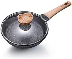 ZGYQGOO Bratpfanne Induktions-Antihaft-Pfanne Aluminiumtopf Geschmiedete Omelettpfanne Maifanshi Antihaft-Schicht und hitzebeständige Griffe für Induktionsherde Woks Antihaft (Größe: 20 cm)