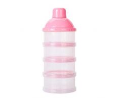 Xiton Baby-Milchpulver Spender Babyernährung Spielraum-Speicher-Container 6 Schichten Non-Spill stapelbare Snack Vorratsbehälter BPA Rosa