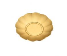 Yardwe Retro-Legierung Untertasse wärmeisolierte Teetasse Mat Kongfu Tee Coaster Blume Form Tee Becherhalter