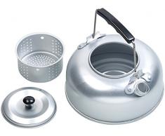Semptec Urban Survival Technology Camping Wasserkocher: Camping-Kessel aus Aluminium mit Tee-Sieb und isoliertem Griff, 0,75 l (Camping Wasserkessel)