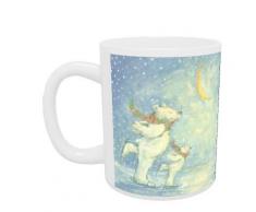 art247 Skating Polar Bears (Gouache) by David Cooke - Henkelbecher - StandardgröÃŸe - White Mug