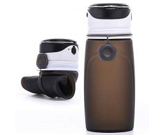 JAY-LONG Outdoor-LED-Campinglicht, Kreative Silikon-Klapp-Sportflasche (550ML), USB-Multifunktions-Nachtlicht Zum Aufladen, Beleuchtung FüR Dritten Gang,Brown