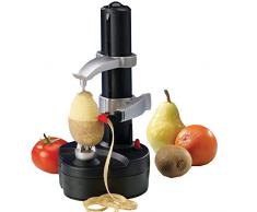 Obst- und Gemüseschäler-Edelstahl-elektrischer sparschäler Obst Apfel Schäler Kartoffelschneider -Automatische Schälmaschine (Schwarz)