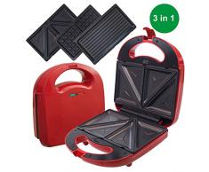 Gadgy ® Sandwich Maker 3 in 1 | Waffeleisen belgische waffel | abnehmbare Platten l mit Cool Touch Griff, Rutschfesten Füßen und 2 Kontrollleuchten