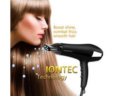 Fohn Fön Ionen-Haartrockner 2400W,Ionen-Haartrockner Negative Ionenfunktion Händetrockner mit Diffusor und Zubehör, Schwarz