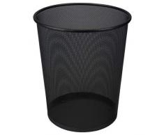 DRULINE 1 x Papierkorb Metall Mülleimer Büro (Schwarz) Ø 29,5 cm X 35 cm 19 Liter