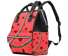 Multifunktionale große Baby-Wickeltasche, Rucksack, Windeltasche, Reisetasche, Rucksack für Mama und Papa, Wassermelonen-Obstschneider