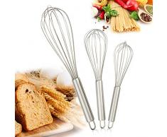 Gifort Küchen Schneebesen, Edelstahl Schneebesen Ballonschneebesen Rührbesen für mischen/Schlagen rühren Küchen-Utensilien und Backzubehör Set
