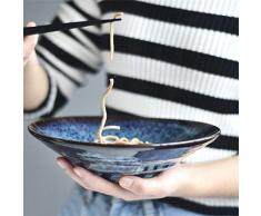 WJSW Keramik Reis Obstsalat Suppe Ramen Schüssel Mikrowellengeeignet Kreatives Mischen Servieren Kochschüsseln 5,1 Zoll (Farbe: Schwarz)