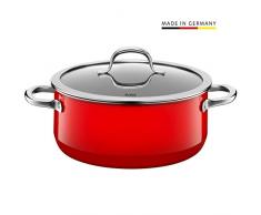 Silit Passion Red Kochtopf 24cm, Glasdeckel, Bratentopf 4,4l, Silargan Funktionskeramik, Topf Induktion, rot