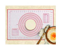 Mymkmd Silikonmatte Backmatte Silikon Teigmatte Wiederverwendbar Antihaft Rutschfest Mit Messung, 60 x 40 cm