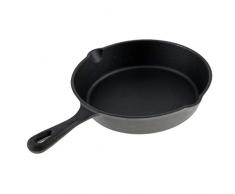 perfk Gusseisen Pfanne Grillpfanne Steakpfanne für BBQ Picknick - 20 cm