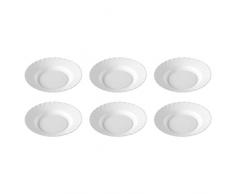 Luminarc Suppenteller Teller tief Trianon, Ø 22,5cm, Opalglas, weiß (6 Stück)