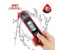 Fleischthermometer, Instant Read Digital Thermometer Elektronisches Lebensmittel Thermometer mit Sonde für die Küche, BBQ, flüssig, Lebensmittel,einfach bedienen und wasserdicht [Batterie enthalten]