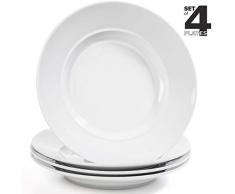 4 x Pastateller Milano / Salatteller / Porzellanteller / Nudelteller Set Ø 26,5 cm | Tiefe Außenkante 3,6cm