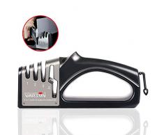 Hospaop Messerschärfer Profi, Messerschleifer 4 in 1 küchenmesser Schärfer Knife Sharpener Aktualisierte Version Scherenschärfer, Diamantstäbe, Wolfram-Carbid-Stahl, Keramikstein Hilft Reparatur