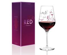 RITZENHOFF Red Rotweinglas von Kathrin Stockebrand, aus Kristallglas, 580 ml, mit edlen Platinanteilen