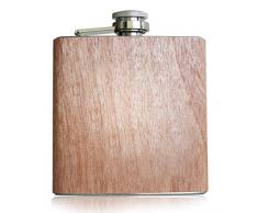 Holz Flachmann 6 oz - 177 ml | Originelle & hochwertige Taschenflasche für Alkohol