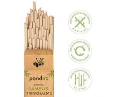 pandoo 50 Plastikfreie Einweg-Strohhalme aus Bambus und Pflanzenfasern | 100% biologisch abbaubar | Kompostierbare Trinkhalme | Super Alternative zu Plastik Strohhalmen