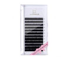 LANKIZ-Wimpern-Extensions-Wimpernverlängerung-Wimpern-Einzeln-C Curl 0.2mm Einzelwimpern Set Gemischt Tablett Künstliche Individuelle Wimpern Erweiterungs