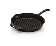 Petromax Grillpfanne, Steakpfanne, Feuerpfanne mit Rillen Boden (Ø 30 cm mit 2 Henkeln)